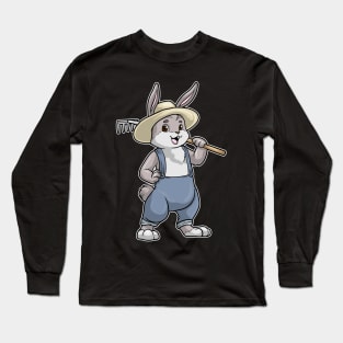 Rabbit as Farmer with Rake Long Sleeve T-Shirt